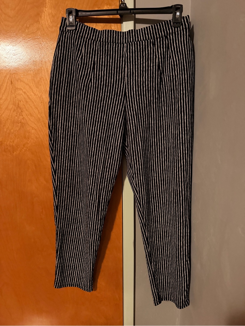 Vixen Micheline Pitt Black and White Pinstripe Cigarette Pants